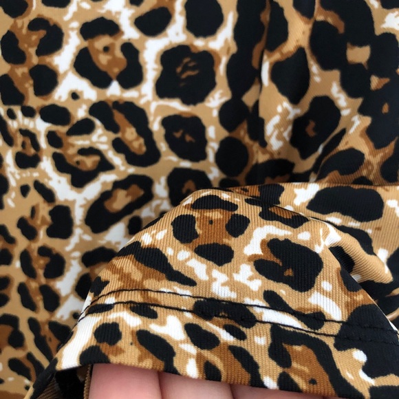 Leopard print bodysuit dress shirt - Picture 4 of 7